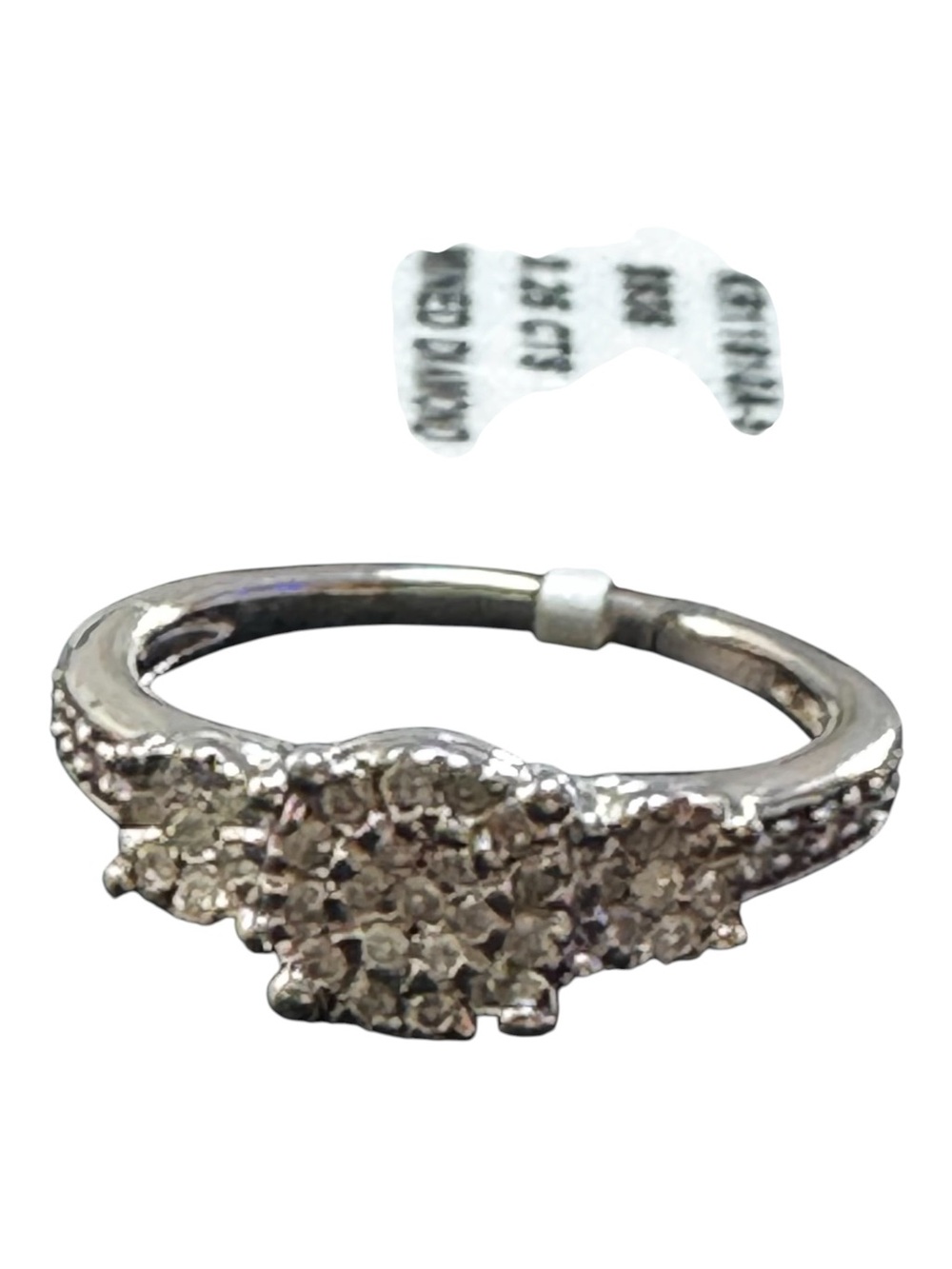Classic Three-Stone Diamond Cluster Ring - White